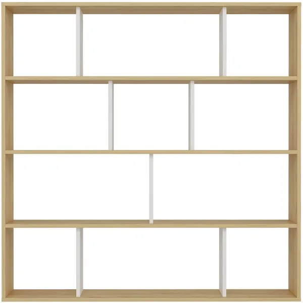 FUNZI LIVING Hodbi estantería - melamina natural y blanca
