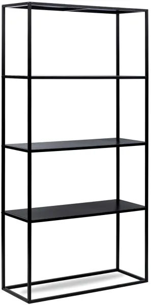 NORDLYS Arne estantería, con 4 estantes - metal negro (H:154cm x75cm x 27cm)