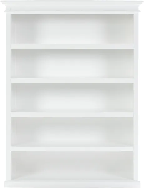 NOVASOLO Halifax estantería, con 5 estantes - blanco MDF/caoba (H:196cm x150cm x 48cm)