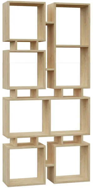 FUNZI LIVING Rail No.1 estantería, con 8 compartimentos - melamina color roble