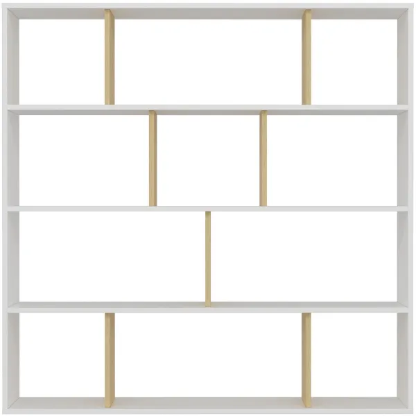 FUNZI LIVING Hodbi estantería - melamina natural y blanca