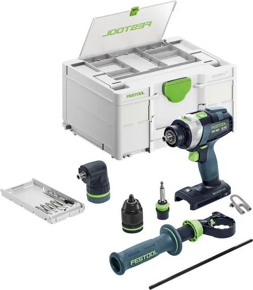 Festool Taladro atornillador de percusión a batería TPC 18/4 I-Basic-Set QUADRIVE