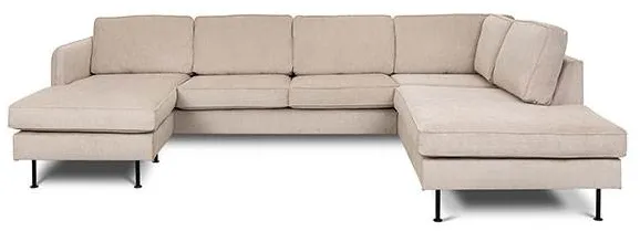 Sofá Læsø con chaise longue y open-end - 288 x 210 cm - terciopelo beige - Izquierda