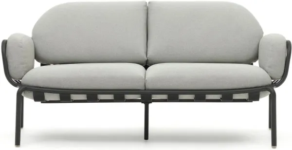 Joncols, Sofá de exterior de 2 plazas, gris, H72x164x80 cm, metal