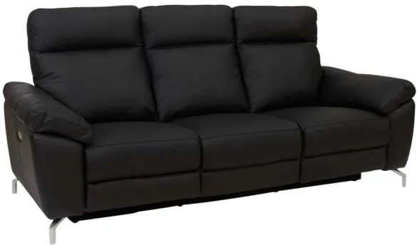 Furnhouse Selesta 3 plazas cuero negro 222x96x101cm